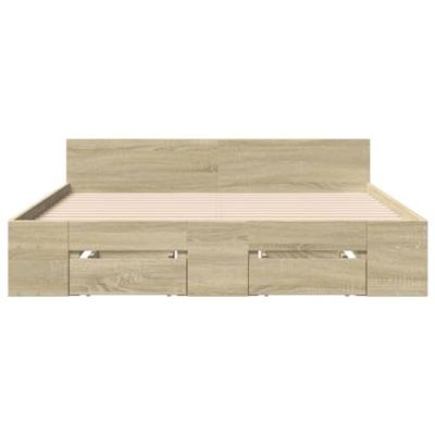 Bedframe met lades bewerkt hout sonoma eikenkleurig 160x200 cm