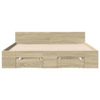 Bedframe met lades bewerkt hout sonoma eikenkleurig 140x190 cm - thumbnail