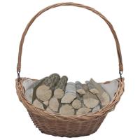 VidaXL Houtmand met handvat 57x46,5x52 cm wilgenhout bruin - thumbnail