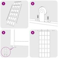 Schuifdeur 90x205 cm mat ESG-glas en aluminium goudkleurig - thumbnail