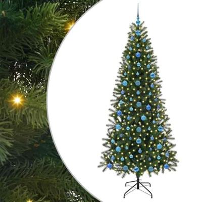 Kunstkerstboom met 300 LED met standaard Groen 210 cm PE en PVC