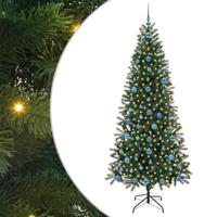 Kunstkerstboom met 300 LED met standaard Groen 210 cm PE en PVC - thumbnail