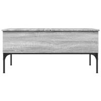 Salontafel 100x50x45 cm bewerkt hout en metaal grijs sonoma - thumbnail