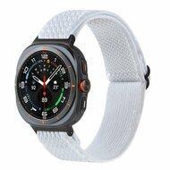 Elastische solo loop nylon bandje - Wit - Samsung Galaxy Watch 8 Classic - 46mm - thumbnail