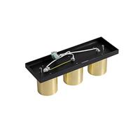 QAZQA Moderne plafondspot zwart met goud 3-lichts - Tubo - thumbnail