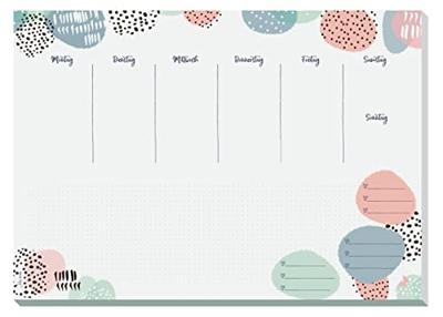 Sigel Rose Inspiration JS101 Bureau onderlegger Weekplanner Wit, Groen, Roze (b x h) 42 cm x 29.7 cm