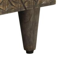 Nachtkastje 50x33x60 cm massief mangohout lichtgrijs - thumbnail