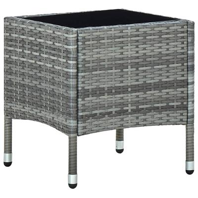 Tuintafel 40x40x45 cm poly rattan grijs