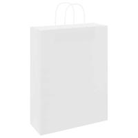 VidaXL Papieren zakken 250 st met hengsels 32x12x42 cm wit - thumbnail