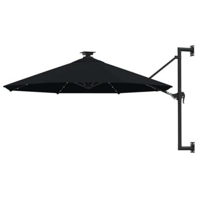 VidaXL Wandparasol met led's 300 cm zwart