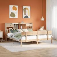 Bed met boekenkast zonder matras massief grenenhout 180x200 cm - thumbnail