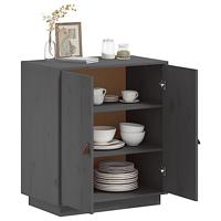 Dressoir 65,5x40x75 cm massief grenenhout grijs - thumbnail