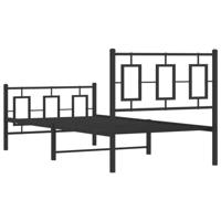 Bedframe met hoofd- en voeteneinde metaal zwart 90x190 cm - thumbnail
