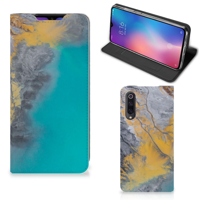 Xiaomi Mi 9 | Standcase | Marble Blue Gold - thumbnail