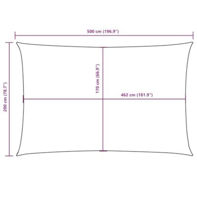 VidaXL Zonnescherm rechthoekig 2x5 m oxford stof beige - thumbnail