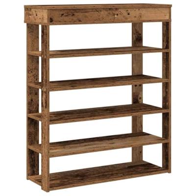 VidaXL Schoenenrek 80x30x98 cm bewerkt hout oud houtkleurig