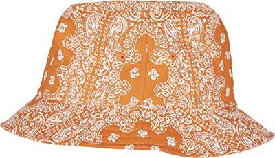 Flexfit FX5003BP Bandana Print Bucket Hat - Orange/White - One Size Flexfit FX5003BP Bandana Print Bucket Hat - Orange/White - One Size