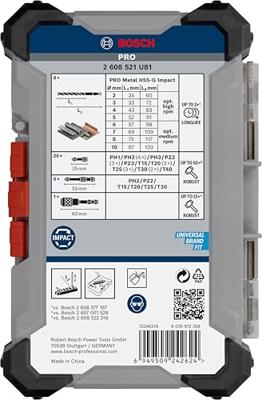 Bosch Professional PRO Impact Metal Boor-/bitset 35-delig - 2608521U81 - thumbnail