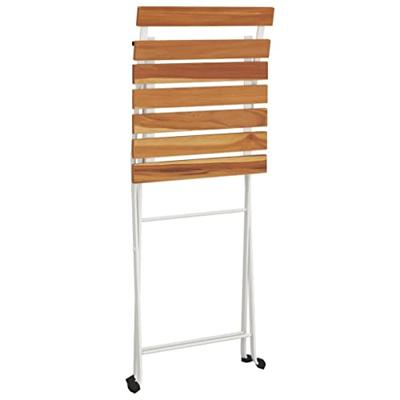 Bistrostoelen 4 st inklapbaar massief acaciahout en staal - thumbnail