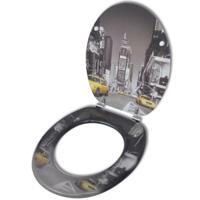 VidaXL Toiletbril van mdf met new york dessin - thumbnail