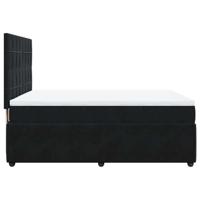 Boxspring met matras fluweel zwart 160x200 cm - thumbnail