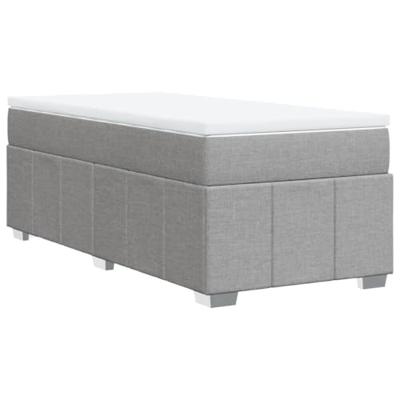 Boxspring met matras stof lichtgrijs 90x190 cm
