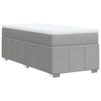 Boxspring met matras stof lichtgrijs 90x190 cm - thumbnail