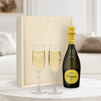 Champagnepakket met gegraveerde glazen - Riondo Prosecco Spumante - thumbnail
