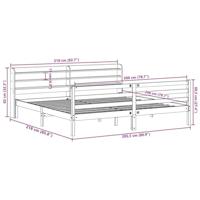 Bedframe zonder matras massief grenenhout wasbruin 200x200 cm - thumbnail
