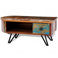 vidaXL Salontafel met ijzeren poten gerecycled hout - thumbnail