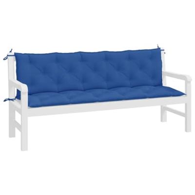 VidaXL Tuinbankkussens 2 st 180x50x7 cm oxford stof blauw