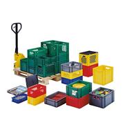 LA-KA-PE Transportstapelbak | L400xB300xH320mm | groen PP handgreepopening | zijwanden gesloten | 1 stuk - TK400/320-0 GRÜN TK400/320-0 GRÜN - thumbnail