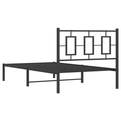 Bedframe met hoofdbord metaal zwart 100x200 cm Bedframe met hoofdbord metaal zwart 100x200 cm