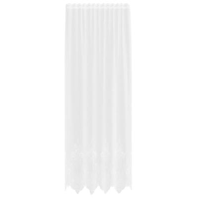 VidaXL Kantgordijn met gordijnen bloemen wit 280 x 150 cm polyester