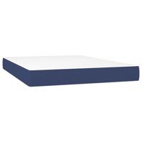 Boxspring met matras stof blauw 200x200 cm - thumbnail