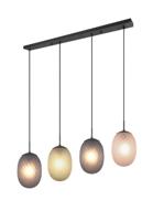 Trio 4-lichts hanglampFacette met geribbeld gekleurd glas - 364200417 - thumbnail