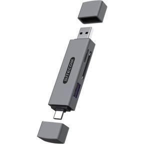 Sitecom USB-A + USB-C Stick Card Reader with USB port
