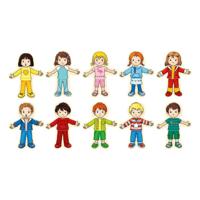 Goki houten aankleedpuzzel jongen en meisje in houten box, 36st. - thumbnail