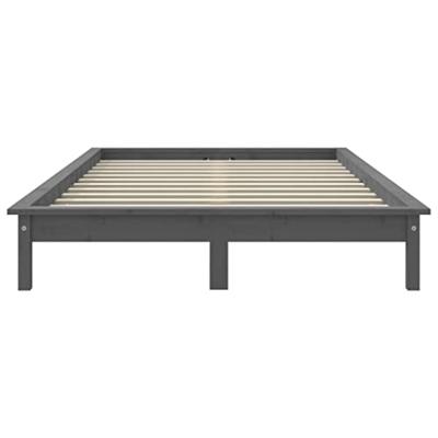 Bedframe massief grenenhout grijs 120x190 cm 4FT Small Double Bedframe massief grenenhout grijs 120x190 cm 4FT Small Double