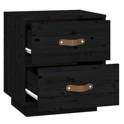 Nachtkastjes 2 st 40x34x45 cm massief grenenhout zwart