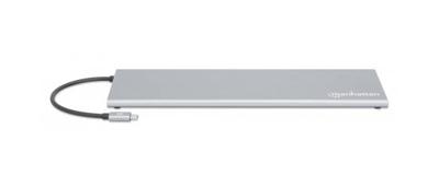 Manhattan 130578 USB-C dockingstation Geschikt voor merk (dockingstation): Universeel Incl. laadfunctie, Geïntegreerde kaartlezer, USB-C Power Delivery