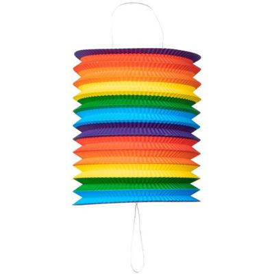 Globos Papieren lantaarn regenboog, 16cm