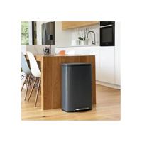 Pattumiera da cucina a pedale - ADMIRAL - KITCHEN MOVE - 50L - Design - Grigio opaco in acciaio inox - thumbnail