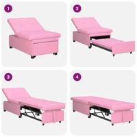 Slaapbank Roze 194 x 67 x 37 cm Stof - thumbnail