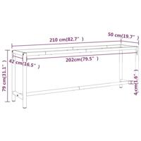 Werkbankframe 210x50x79 cm metaal matzwart en matrood - thumbnail