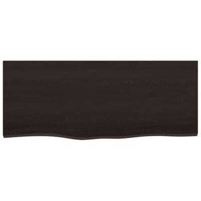 VidaXL Wastafelblad 100x40x2 cm behandeld massief hout donkerbruin