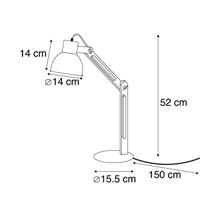 QAZQA Industriële tafellamp zwart met hout - Woodi - thumbnail