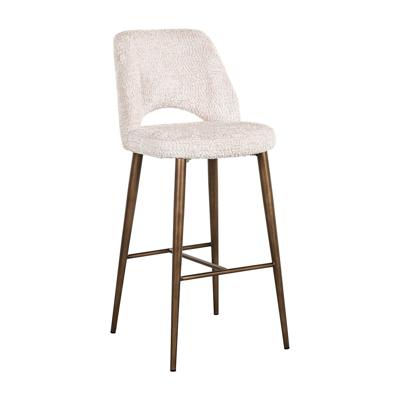 Richmond Barstoel 'Delphine' Chenille, kleur Crème (zithoogte 76cm)