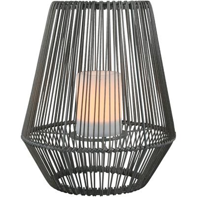 LED Tafellamp met Zonne-energie - Trion Minera - Dag en Nacht Sensor - Spatwaterdicht IP44 - Ovaal - Mat Grijs - Kunststof