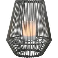 LED Tafellamp met Zonne-energie - Trion Minera - Dag en Nacht Sensor - Spatwaterdicht IP44 - Ovaal - Mat Grijs - Kunststof - thumbnail